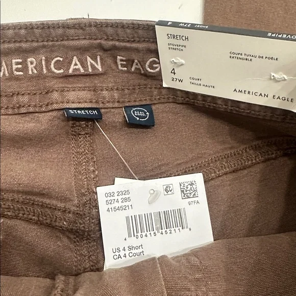 American Eagle Brown Stovepipe Utility  Wide Leg Pants Size 4 Short NWT - Picture 3 of 9